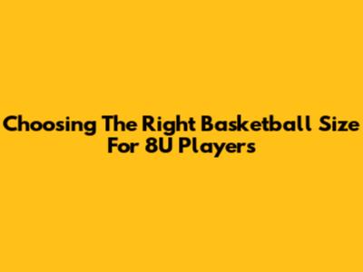 Choosing The Right Basketball Size For 8U Players